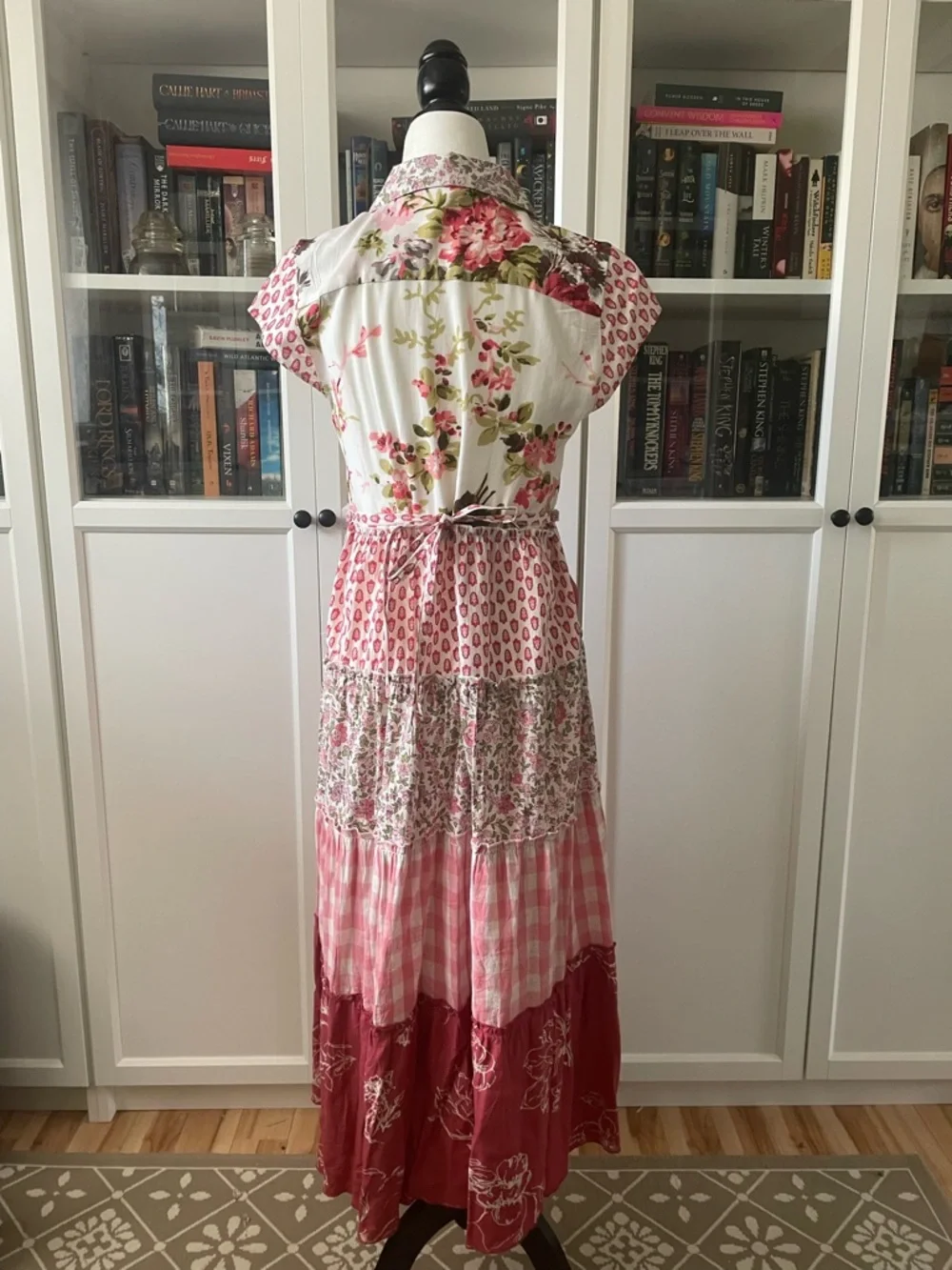 April Cornell Pink Patchwork Tiered Maxi Dress - Picture 3 of 3
